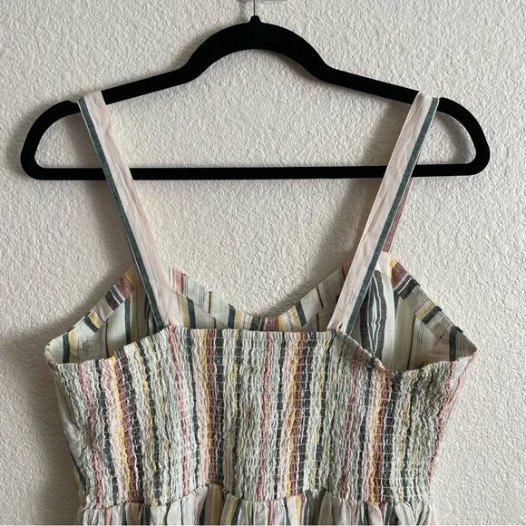NWT Lucky Brand Women's Striped Corset Maxi Stripes Cotton Linen Dress Size M - Picture 9 of 12